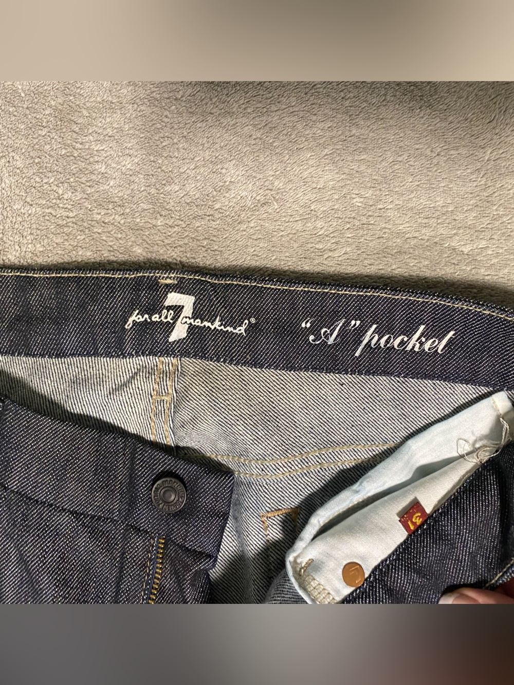 7 For All Mankind Dark Blue Flare Jeans - Picture 7 of 13